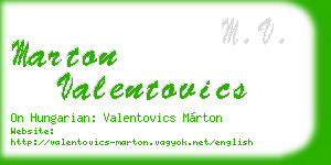 marton valentovics business card